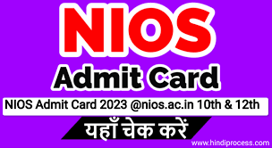 nios admit card 2023 nios ac in 10th