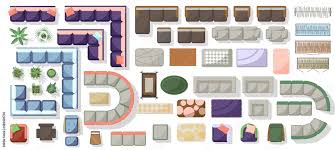 furniture elements top view for plan of