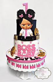 2 Tier Baby Boss Girl Cake And Bake gambar png