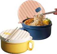 microwave ramen bowl set of 2 with lid
