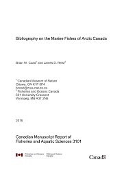 Pdf Bibliography On The Marine Fishes Of Arctic Canada