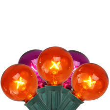 Details About Northlight 10 Transparent Orange Purple G40 Globe Halloween Lights Black Wire
