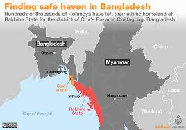 It is located between latitudes 09 32'n and 28 31'n, longitudes 92 10'e and 101 11'e. Rohingya Crisis Explained In Maps Infographic News Al Jazeera