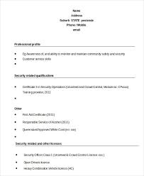Security Guard Resume 5 Free Sample Example Format Free