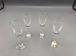 etched glass hand cut cordial glasses