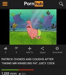 PATRICK CHOKES AND COUGHS AFTER TAKING MR KRABS BIG FAT JUICY COCK - iFunny