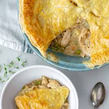 turkey pot pie with a puff pastry crust