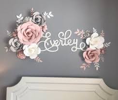 Paper Flowers Wall Decor Blush White