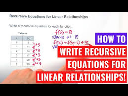 Writing Recursive Equations For Linear