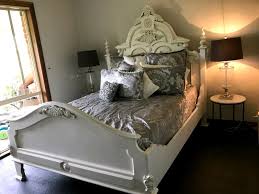 White Ornate Queen Bed Frame