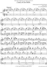 Carol Of The Bells Leontovich Sheet Music - Leontovich. Carol of the Bells Piano classical sheet music