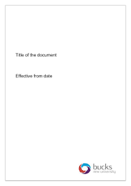 Template For Formal Documents Buckinghamshire New University