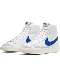 The immensely versatile shoe can be dressed in a variety of fabrics from genuine leather to suede and canvas. Nike Blazer Mid 77 Vintage White Blue 3sixty Shop Como Fashion Street Apparel