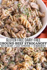 dairy free ground beef stroganoff