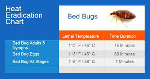 Heat Eradication Chart Bed Bugs Pest Control