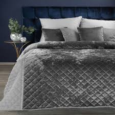 Silver Velvet Bedspread 220x240cm