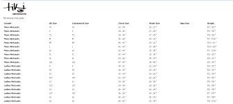 Tiki Wetsuits Size Chart Wetsuit Megastore
