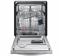 Kitchenaid dishwashers stainless steel manual hand. Dw80r5061us Samsung 24 Built In Dishwasher With Stormwash And Autorelease Door Flat Handle Fingerprint Resistant Stainless
