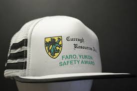 Vintage 3 Stripe Mesh Trucker Hat Cap Safety Award Faro