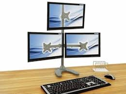 triple monitor stand freestanding 3ms f
