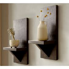 Set Of Two Wooden Wall Shelves In