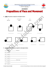 prepositions of place movement esl