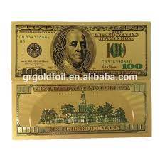 The first united states note with this value was issued in 1862 and the federal reserve note version was launched in 1914, alongside other denominations. Billete Chapado En Oro De 24k 100 Dolares Billete De Lamina De Oro Puro Buy Chapado En Oro Billete De Oro 24k De Billetes De Oro Puro De Billetes Product On Alibaba Com