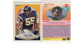 1990 action packed rookie update #38 junior seau: 1990 Junior Seau Fleer Update Rookie Football Card San Diego Chargers Hof At Amazon S Sports Collectibles Store