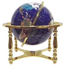 gemstone globe tabletop 33 cm blue