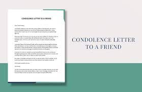condolence letter to a friend in word