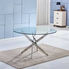 Glass Table With Chrome Stainless Steel