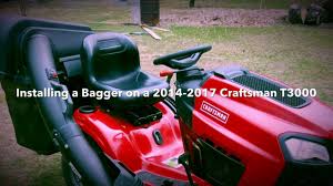 A sears craftsman lawn tractor with the. Installing A Bagger System On A Craftsman T3000 Riding Mower Youtube