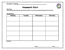 Student Homework Chart