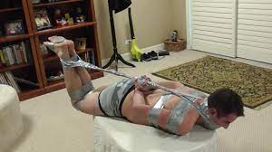 Duct tape hogtied