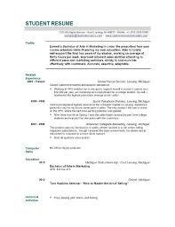 Good Resume Example For College Student Templates