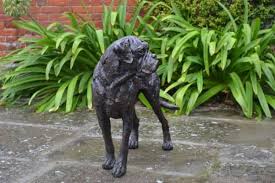 Strolling Bronze Resin Canine Statue