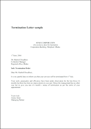 Termination Of Contract Letter Template Employee Termination Letter