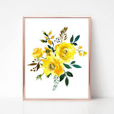 Yellow Flower Printable Watercolor Art