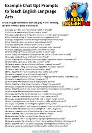 100 chat gpt prompts for english