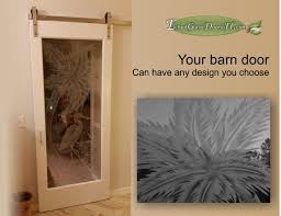 Barn Door With Custom Glass Etching