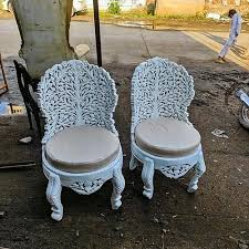 white wooden wedding designer chairs