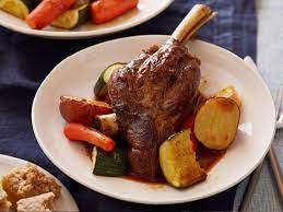 Roasted Lamb Shanks With Vegetables gambar png