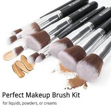 makeup brush set with makeup sponge