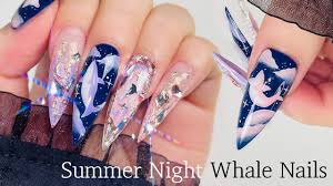 summer night sky whale nails asmr