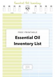 Free Printable Essential Oil Inventory List Tortagialla
