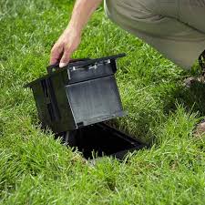 black outdoor weatherproof ground box