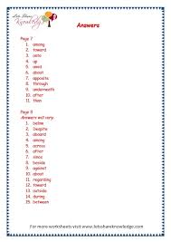 Prepositions Exercises For Class 10 Icse With Answers