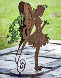 Metal Garden Art Fairy Statues