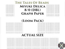 8 0 Miyuki Delica Beading Graph Paper Actual Size Seed Bead Graph Paper Miyuki Dbl Beading Graph Templates Loom Pack Printable Pdf Charts