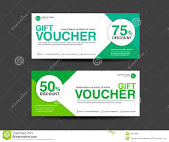Green Discount Voucher Template Coupon Design Gift Ticket